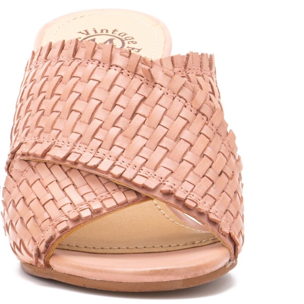 VINTAGE FOUNDRY β€οΈβπ₯ BLUSH COLOR WOVEN SANDALS NWT SIZE 8 - Picture 7 of 12